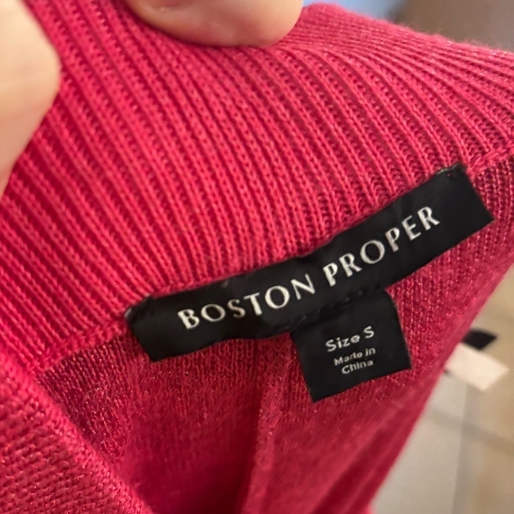 Boston Proper Fuchsia Wide-Leg Rhinestone Pants - Picture 4 of 7